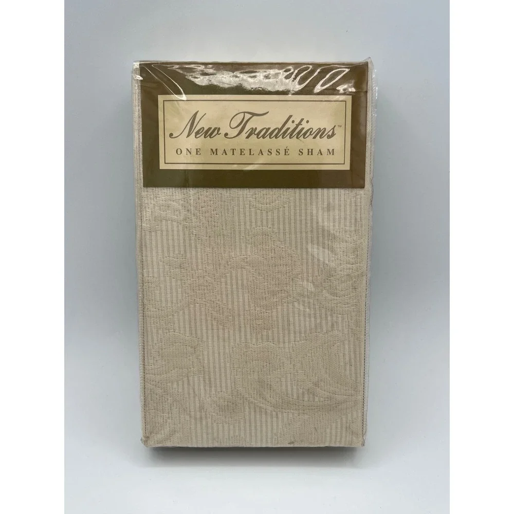 Vintage Matelasse Sham Cream Cotton Textured Bedding ‎ New Traditions Sears